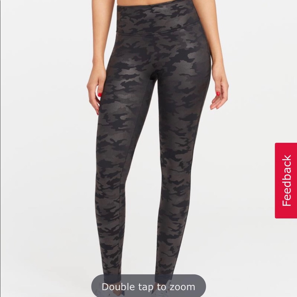 Spanx Faux leather camo leggings